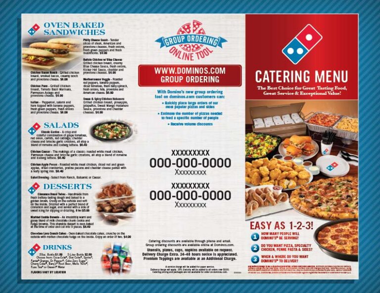 Domino'S Catering Menu With Prices