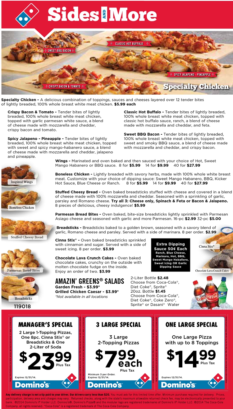 Domino'S Chicken Wings Menu Prices