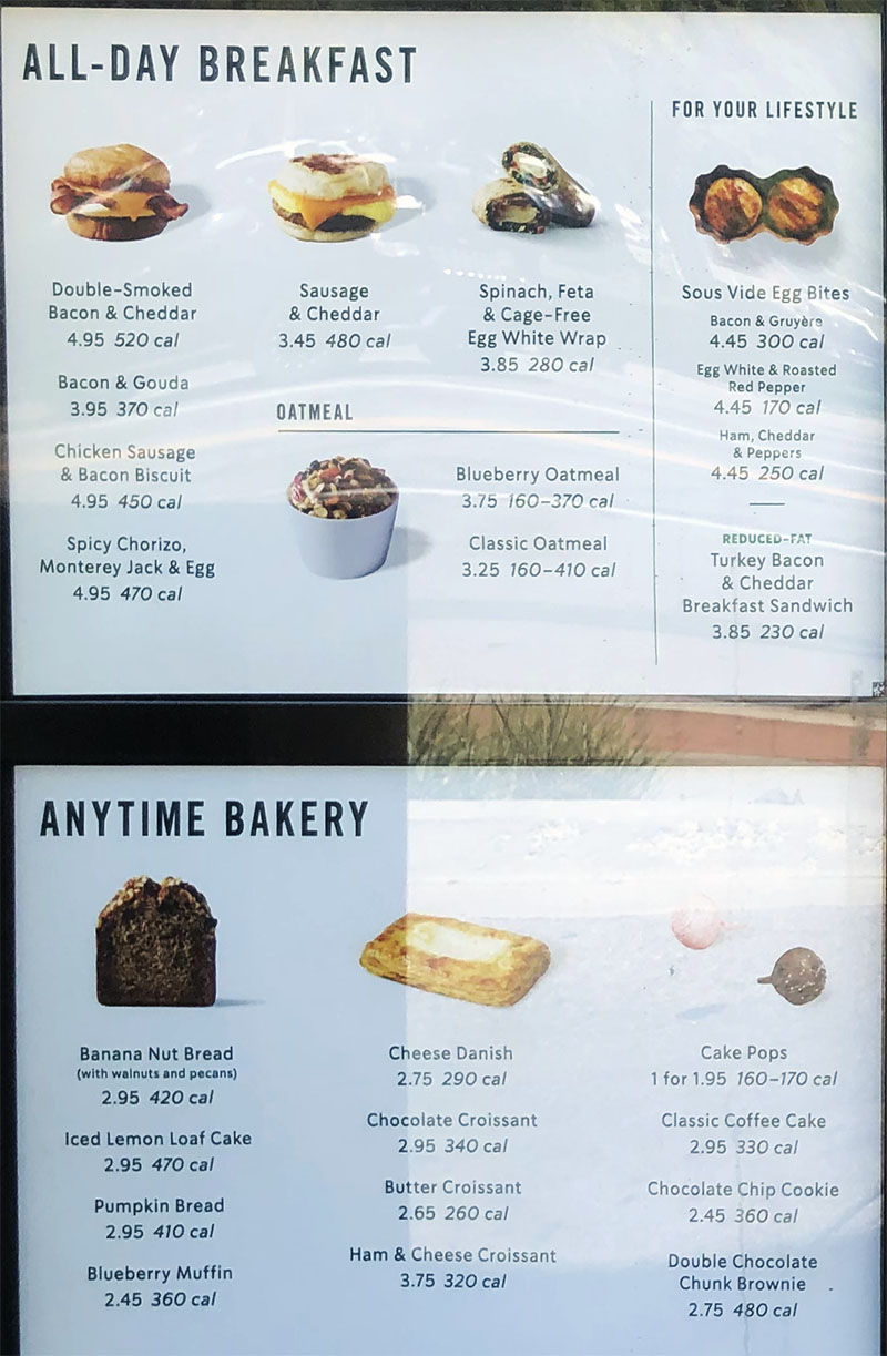 Starbucks Sandwich Menu Prices