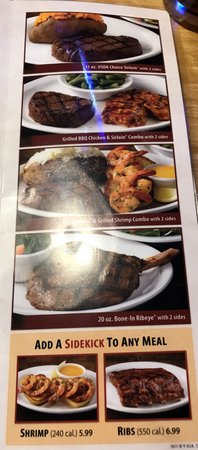 Texas Roadhouse Sidekick Menu